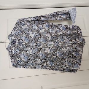 Robert Graham white & blue dress shirt w/ flip-up cuff - XL **free shipping***